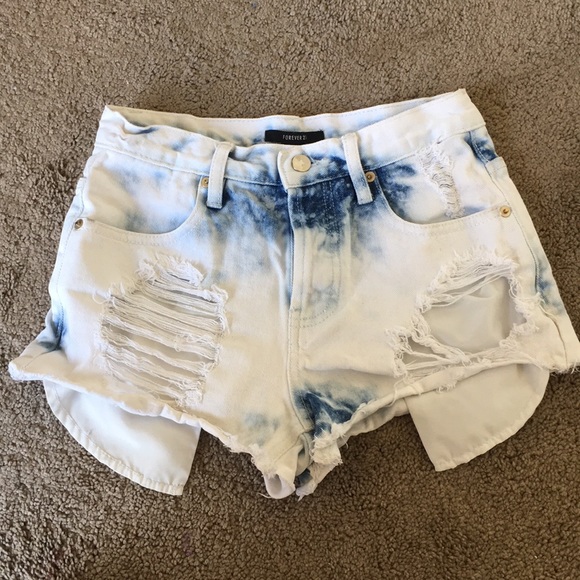 Forever 21 Pants - {Forever 21} Acid Wash High-Waisted Jean Shorts